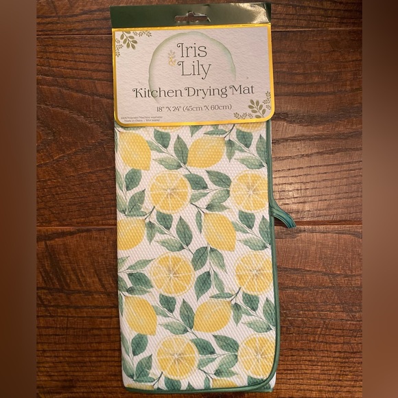 Farmhouse Lemons & Leaves Dish Drying Mat, Lemons, Lemon Slices Dish Drying Mat - Picture 1 of 11